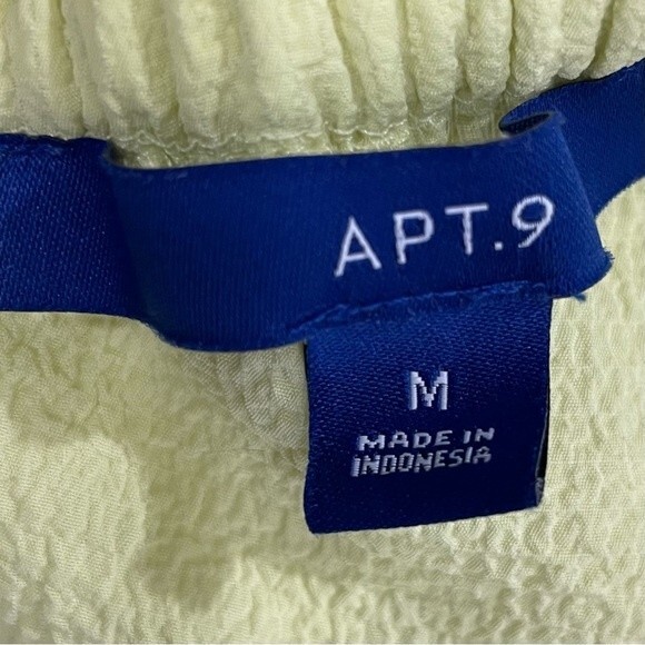 Apt 9 Women's Yellow Ruffle One Shoulder Boho Top Blouse Peasant - Picture 7 of 8